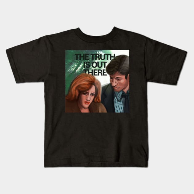 X-Files Scully&Mulder Kids T-Shirt by Daria Popkova